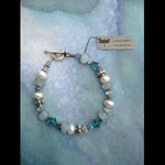 Aquamarine with bali beads bracelet
